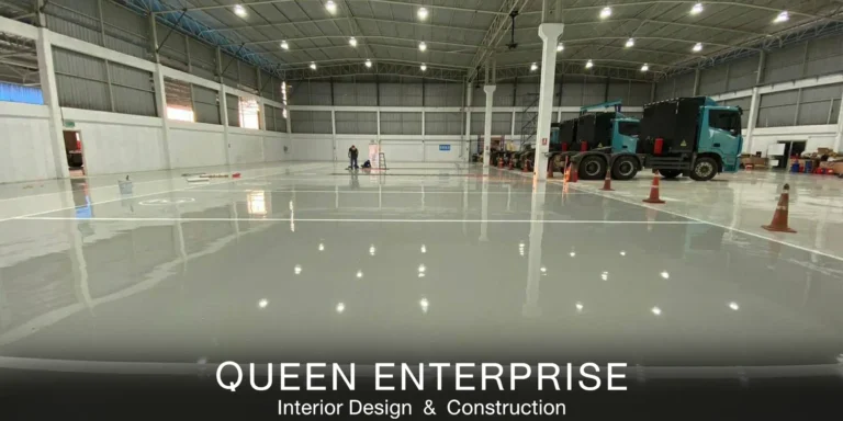 ติดตั้งพื้น Epoxy, พื้นอุตสาหกรรม, เคลือบพื้นโรงงาน, พื้น Pu, อินทีเรีย, ผลงานติดตั้งจริง, Queen Enterprise Construction Company, งานอินทีเรียคือสิ่งสำคัญ, สถาปนิกออกแบบภายใน, วิศวกรควบคุมงาน, ผู้รับเหมามีใบกว, งานพื้นกันลื่น, งานพื้นทนสารเคมี, งานฝีมือประณีต, รับเหมาทำพื้นอุตสาหกรรม