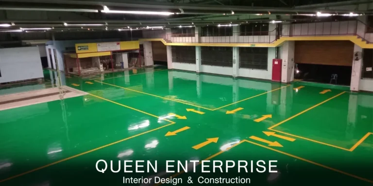ติดตั้งพื้น Epoxy, พื้นอุตสาหกรรม, เคลือบพื้นโรงงาน, พื้น Pu, อินทีเรีย, ผลงานติดตั้งจริง, Queen Enterprise Construction Company, งานอินทีเรียคือสิ่งสำคัญ, สถาปนิกออกแบบภายใน, วิศวกรควบคุมงาน, ผู้รับเหมามีใบกว, งานพื้นกันลื่น, งานพื้นทนสารเคมี, งานฝีมือประณีต, รับเหมาทำพื้นอุตสาหกรรม
