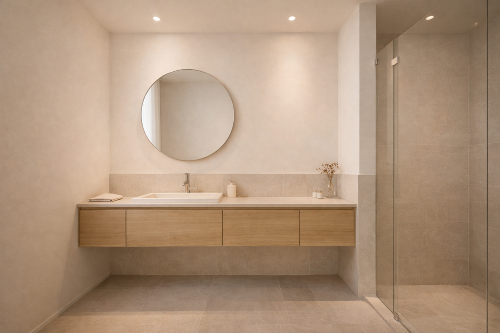 รีโนเวทตึกแถวสไตล์มินิมอล , ห้องนั่งเล่นโปร่งโล่ง , โทนขาว , ไม้อ่อน , แสงธรรมชาติ