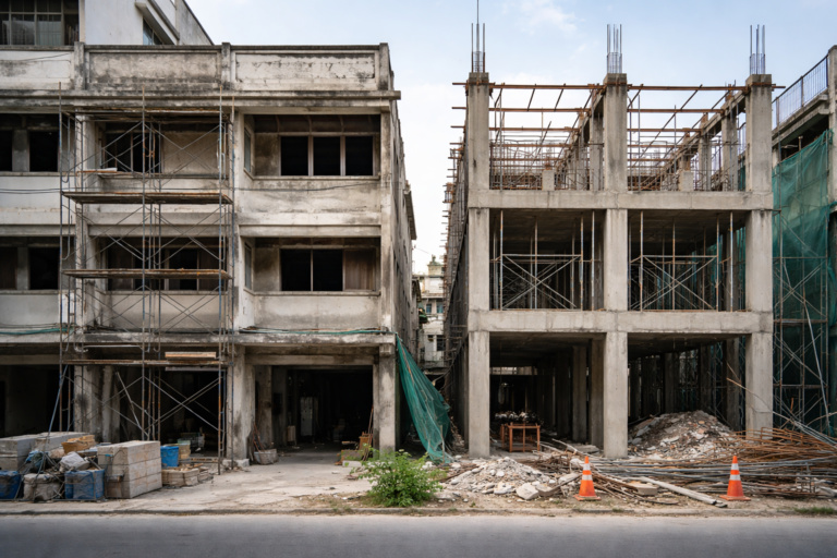 รีโนเวทตึกแถวคุ้มไหม, รีโนเวท vs สร้างใหม่, เปรียบเทียบตึกแถว, ตึกแถวรีโนเวท, ตึกแถวสร้างใหม่, วิเคราะห์การลงทุนอสังหา